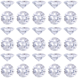 240Pcs Cubic Zirconia Charms, Faceted, Flat Round