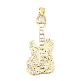 Латунные микропаве прозрачные подвески с фианитом, долговечный, стойки покрытие, без свинца и без кадмия, гитарные прелести