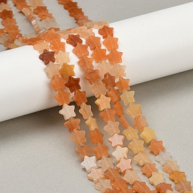 Natural Topaz Jade Beads Strands, Star