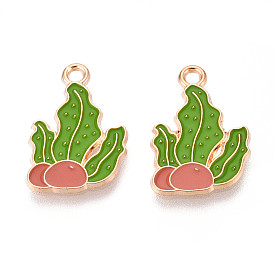 Подвески из эмали и сплава, брелок в форме водоросли, золотой свет