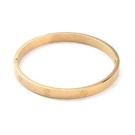 Ion Plating(IP) 304 Stainless Steel Ohm/Aum Symbol Bangle, Yoga Theme Stackable Bangle for Women