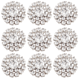 30 Кабошоны из сплава со стразами, цветок