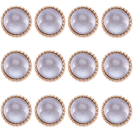 12шт. пуговицы из АБС-пластика, с выводами светло-золотой тон сплава, 1-луночное, полукруглый