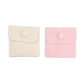 Мешочки для хранения ювелирных изделий из микрофибры, Подарочные мешочки для ювелирных изделий с застежкой-кнопкой, квадратный