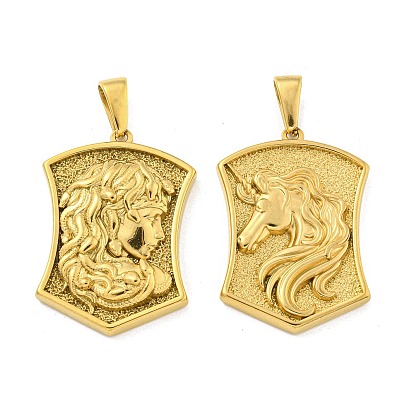 Ионное покрытие (ip) 304 подвески из нержавеющей стали, Щит с подвеской Медузы и единорога