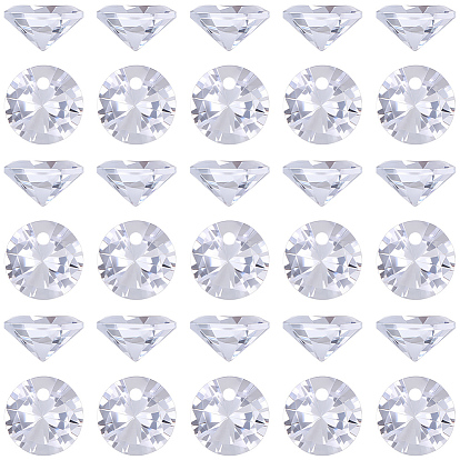 240Pcs Cubic Zirconia Charms, Faceted, Flat Round