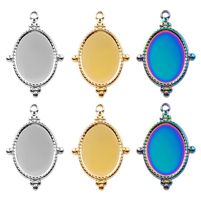 304 установка подвесного кабошона из нержавеющей стали, овальные