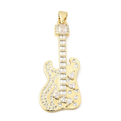 Латунные микропаве прозрачные подвески с фианитом, долговечный, стойки покрытие, без свинца и без кадмия, гитарные прелести