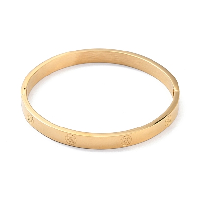 Ion Plating(IP) 304 Stainless Steel Ohm/Aum Symbol Bangle, Yoga Theme Stackable Bangle for Women