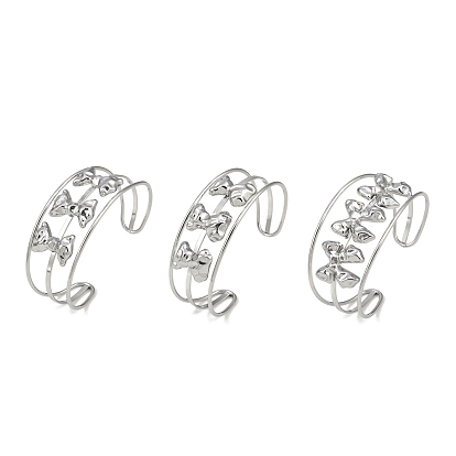 304 браслеты-манжеты из нержавеющей стали с широкими полыми бантами