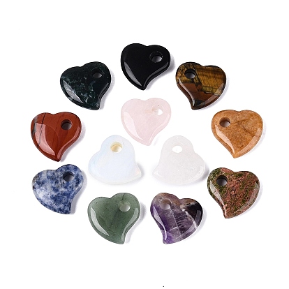 Подвески из натурального и синтетического камня, сердце прелести