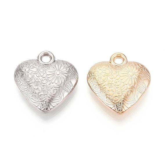 Пластмассовые подвески ccb, Сердце со цветками 