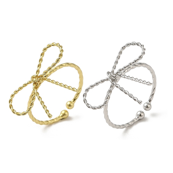 Латунные кольца-манжеты для женщин, без кадмия и без свинца, бантом