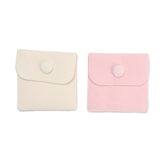 Мешочки для хранения ювелирных изделий из микрофибры, Подарочные мешочки для ювелирных изделий с застежкой-кнопкой, квадратный