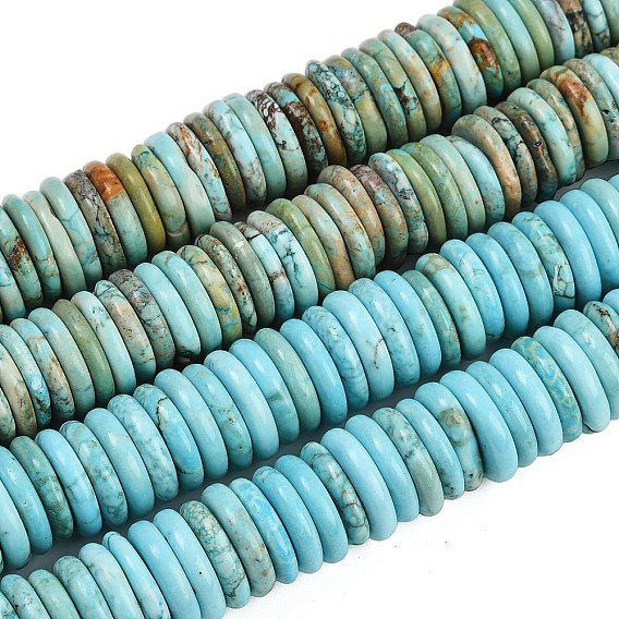 Нити натуральных бусин хаулита, окрашенные, диск