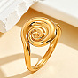 304 Stainless Steel Cuff Open Rings, Spiral Shape