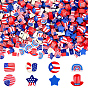 320Pcs 8 Styles Independence Day Handmade Polymer Clay Beads, Mixed Shapes