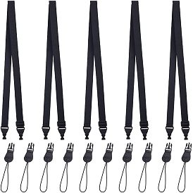 Nylon Adjustable Mobile Straps, with PU Imitation Leather and Plastic Finding