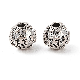 Tibetan Style Alloy Beads, Cadmium Free & Lead Free, Round