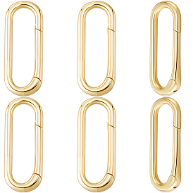 6шт. латунные пружинные кольца-затворы, долговечный, без кадмия и без свинца, стойки покрытие, овальные