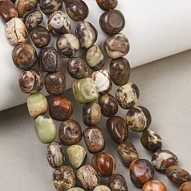 Natural Flower Agate Beads Strands, Nuggets