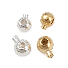 Зажимные бусины из латуни, без кадмия и без свинца, круглые