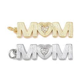 Латунные микро проложить кубического циркония подвески, слово мама, без кадмия и без свинца, стойки покрытие, долговечный, с целью перехода в кольце
