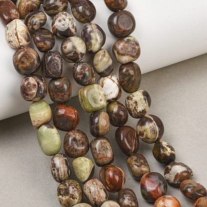 Natural Flower Agate Beads Strands, Nuggets
