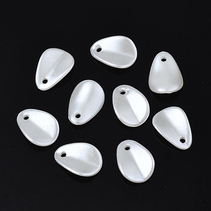 ABS Plastic Imitation Pearl Charms, Teardrop