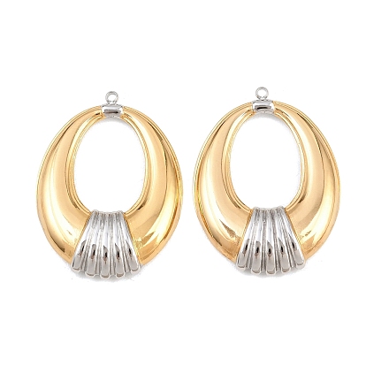 304 подвески из нержавеющей стали, ионное покрытие (ip), двухцветные овальные подвески