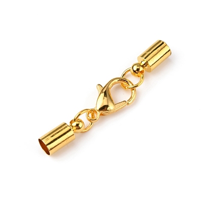 Brass Lobster Claw Clasps, with Cord Ends