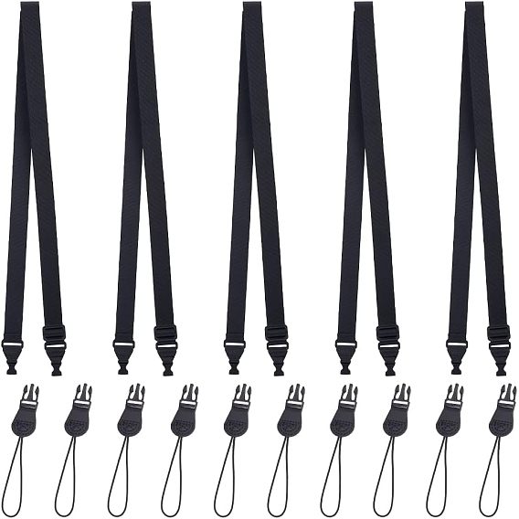 Nylon Adjustable Mobile Straps, with PU Imitation Leather and Plastic Finding