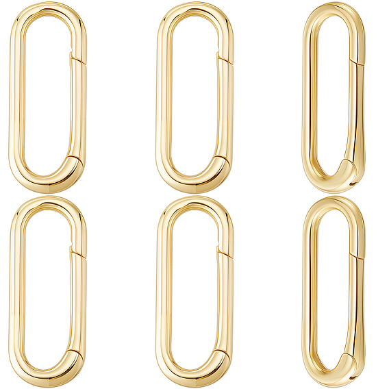 6шт. латунные пружинные кольца-затворы, долговечный, без кадмия и без свинца, стойки покрытие, овальные