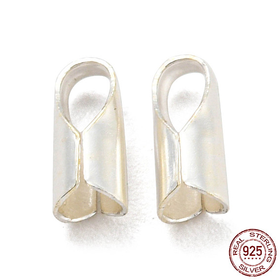 925 конец шнура из стерлингового серебра, Складывающиеся обжимные концы, с печатью s925