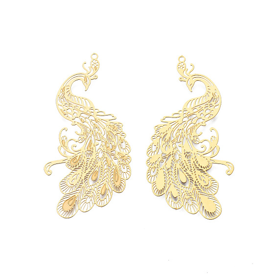 304 из нержавеющей стали большие кулоны, гравированные металлические украшения, павлин