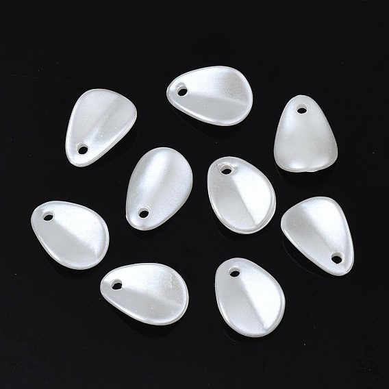 ABS Plastic Imitation Pearl Charms, Teardrop