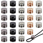 30pcs 5 couleurs bloque-cordons en alliage, boutons de fermeture à cordon de serrage à double trou, plat rond