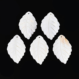 Большие подвески из натуральной пресноводной ракушки, лист прелести