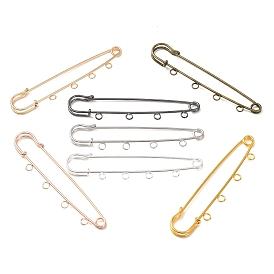 Iron Brooch Findings, 4-Holes Kilt Pins for Lapel Pins Makings, Rack Plating