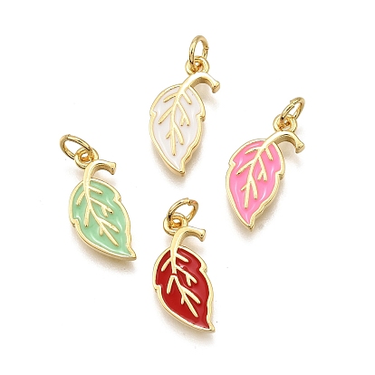 Латунь эмаль подвески, с целью перехода в кольце, стойки покрытие, долговечный, без свинца и без кадмия, реальный 18 k позолоченный, очарование листа