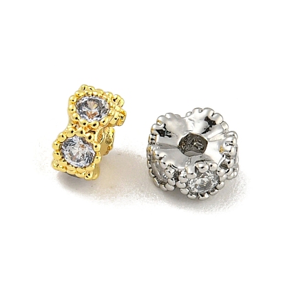 Латунные микропаве из прозрачного кубического циркония, без кадмия, без никеля и без свинца, плоско-круглые