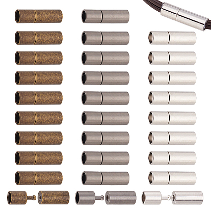 30 шт. 3 цвета латунные штыковые застежки, колонка, фурнитура для кожаного шнура