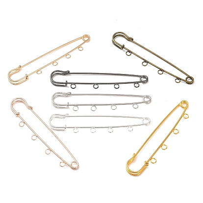 Iron Brooch Findings, 4-Holes Kilt Pins for Lapel Pins Makings, Rack Plating