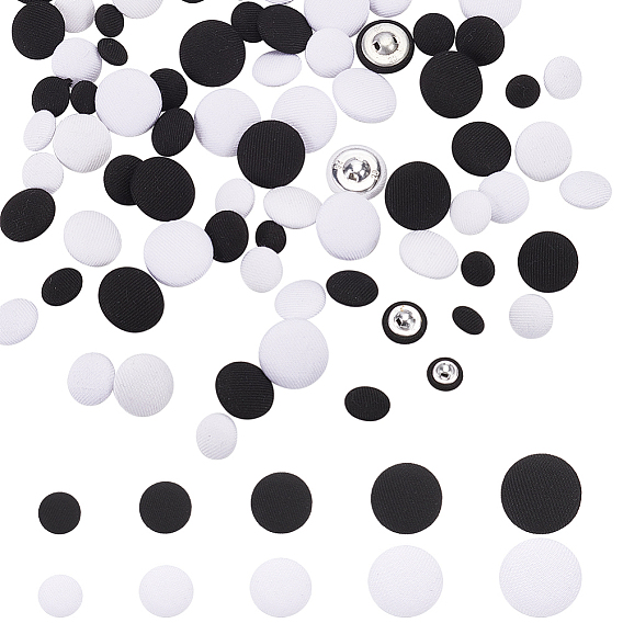 250 шт. 10 стили 1 пуговицы из полиэстера с отверстием, с алюминиевыми выводами, полукруглая кнопка