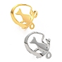 304 Stainless Steel Open Cuff Ring, Moon with Cat