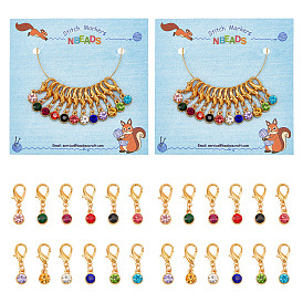 24украшения подвески со стразами из сплава, подвески с застежкой-лобстером, подвески на клипсах, для брелка, кошелек, украшение для рюкзака, маркер стежка