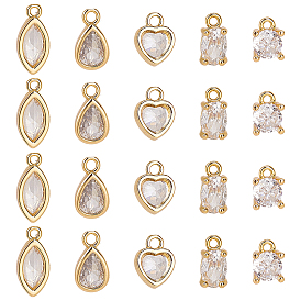 20 шт. 5 стили латунные микропаве прозрачные кубические циркониевые подвески