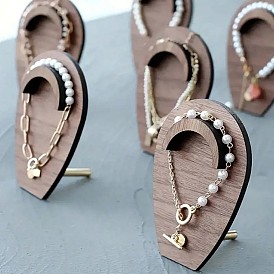 Деревянные подставки для демонстрации браслетов с наклонной спинкой в форме капли, с золотым железным прутом