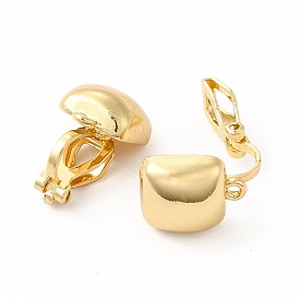 Alloy Clip-on Earring Findings, with Horizontal Loops, Square