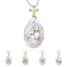 Yunjin Crystal Cross Two-color Pendant Simple Fashion Animal Series Necklace